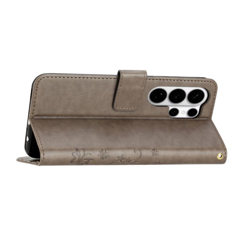 Bőrtok Samsung Galaxy S26 Ultra Pillangó És Virágok