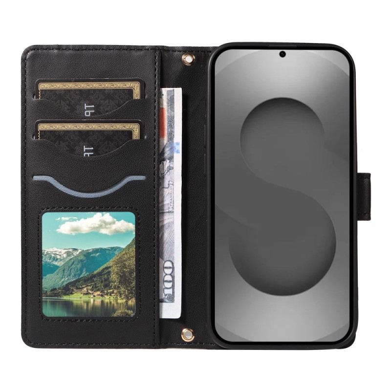 Bőrtok Samsung Galaxy S26 Ultra Steppelt Pánttal És Vállpánttal