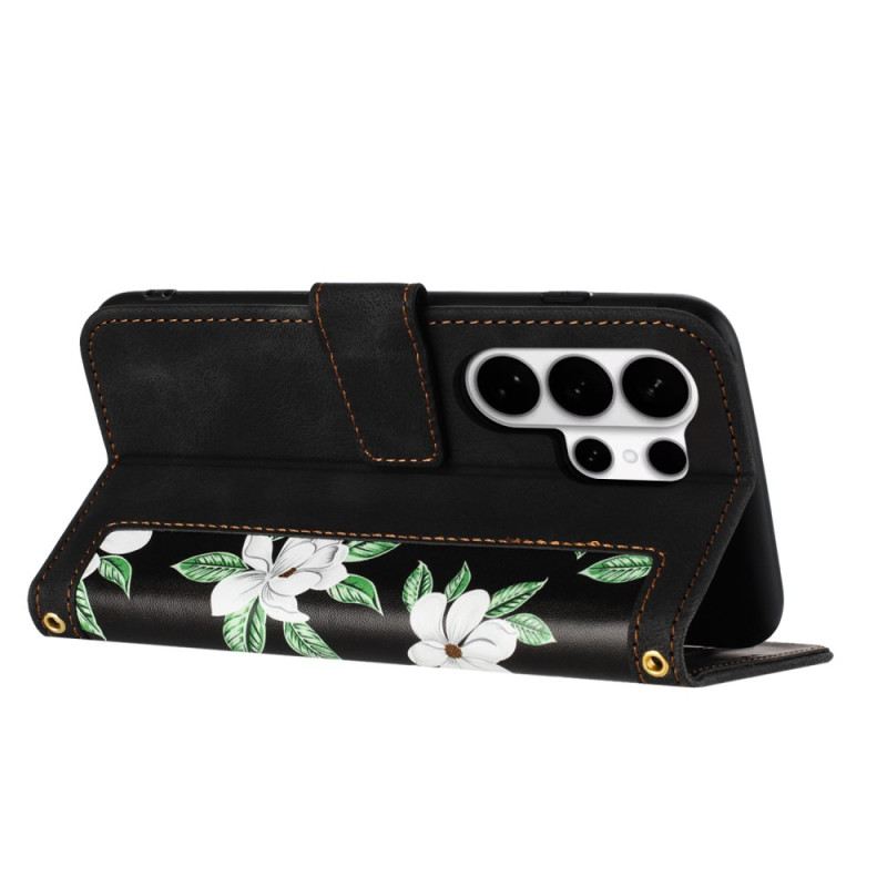 Bőrtok Samsung Galaxy S26 Ultra Virágmintás