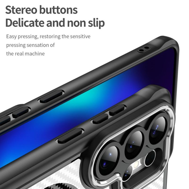 Mobiltelefon Tokok Samsung Galaxy S26 Ultra Magsafe Hibrid Védelemmel Ellátott Szénszálas Textúra