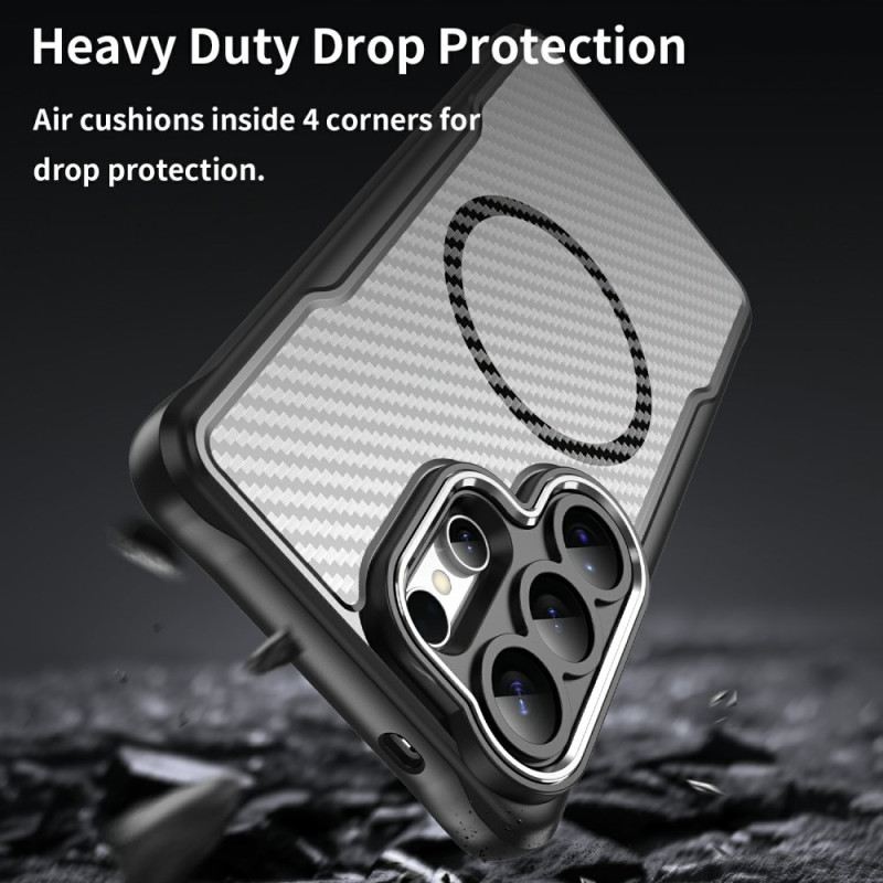Mobiltelefon Tokok Samsung Galaxy S26 Ultra Magsafe Hibrid Védelemmel Ellátott Szénszálas Textúra