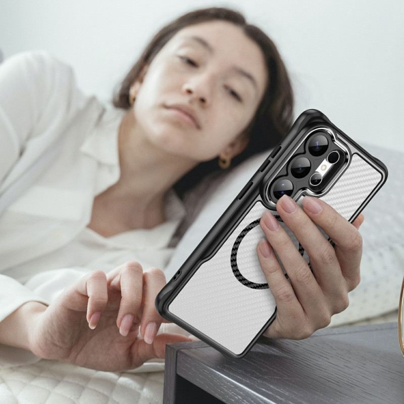 Mobiltelefon Tokok Samsung Galaxy S26 Ultra Magsafe Hibrid Védelemmel Ellátott Szénszálas Textúra