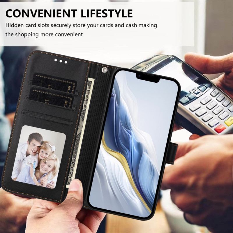 Bőrtok Vivo V50e 5g Sima Műbőr Nyakpánttal