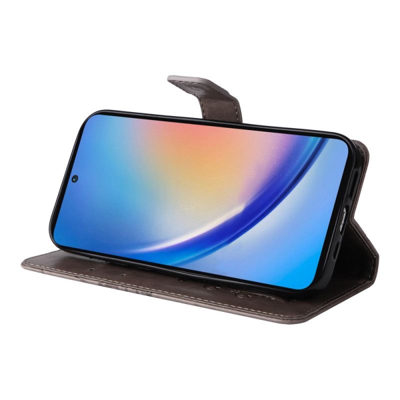 Bőrtok Samsung Galaxy A55 5g Óriás Pillangók Pánttal