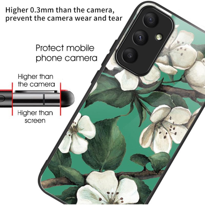 Tok Samsung Galaxy A55 5g Edzett Üveg Fehér Virágok