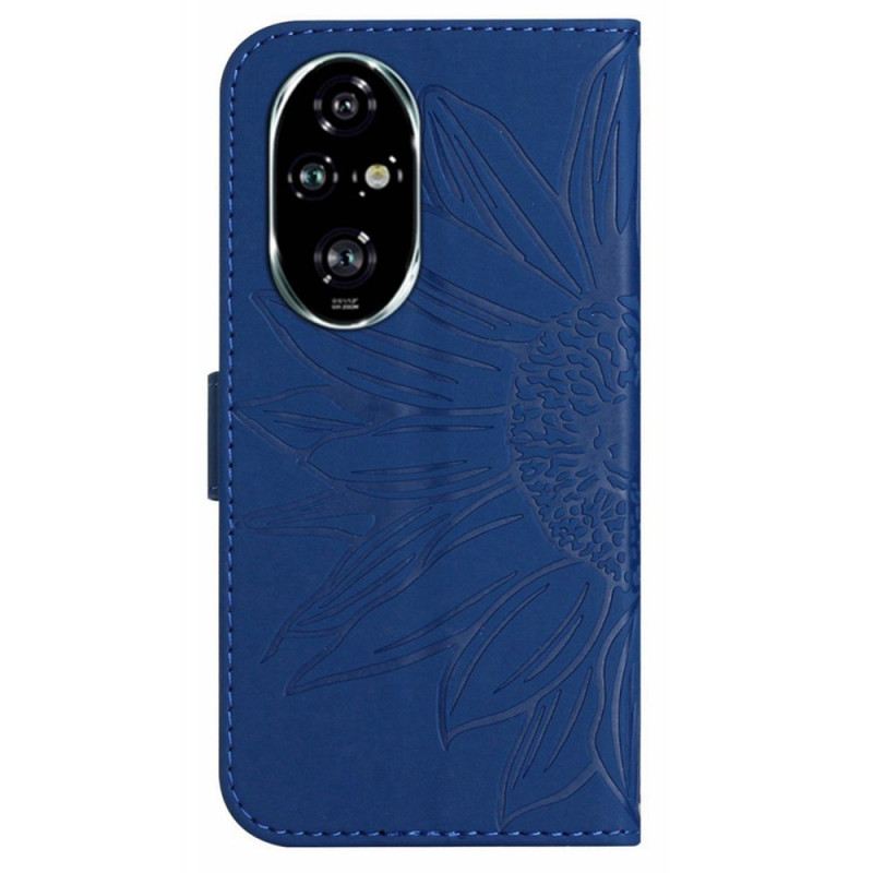 Bőrtok Honor 200 Pro Napraforgónyomat Pánttal