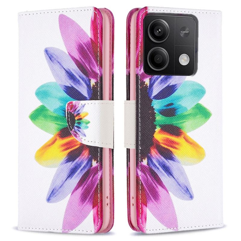 Bőrtok Xiaomi Redmi Note 13 5g Akvarell Virág
