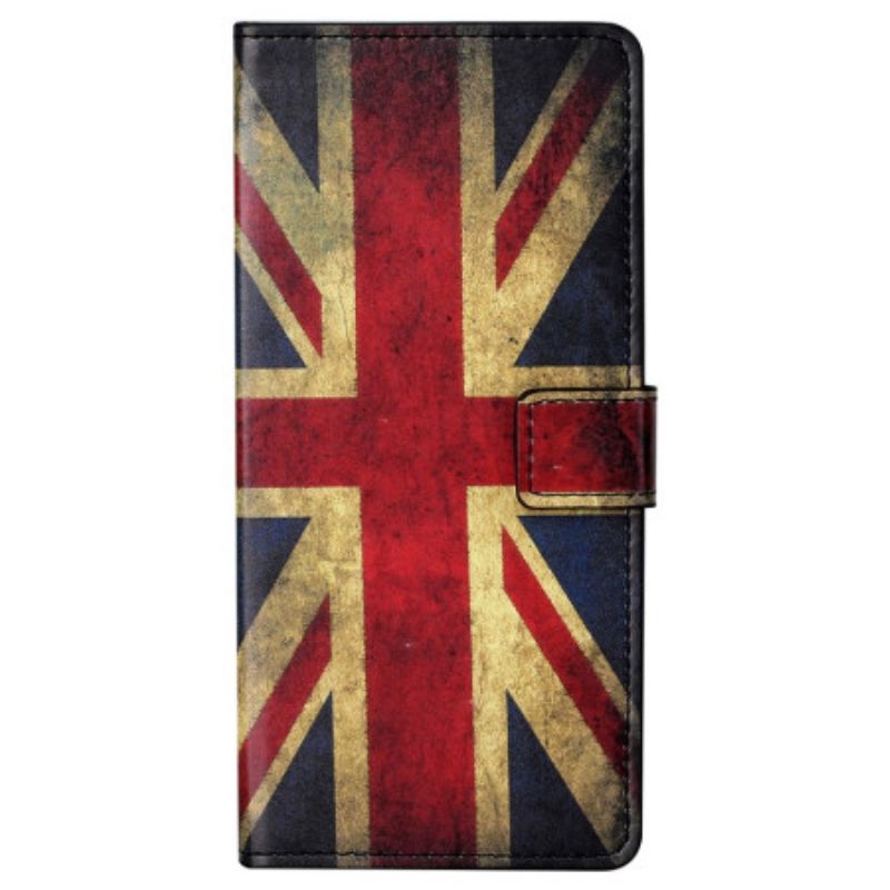 Bőrtok Xiaomi Redmi Note 13 5g Vintage Angol Zászló