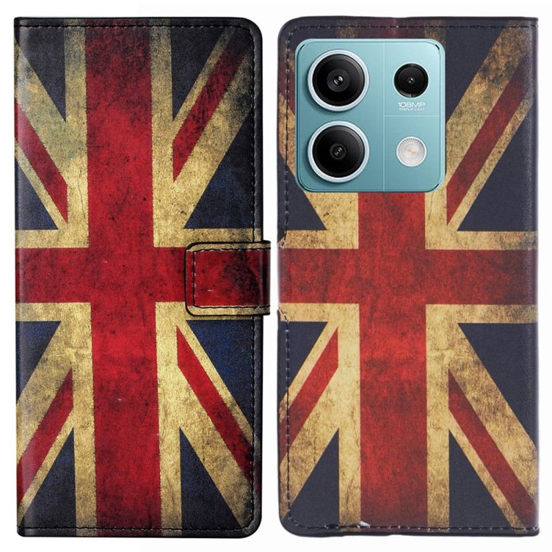 Bőrtok Xiaomi Redmi Note 13 5g Vintage Angol Zászló