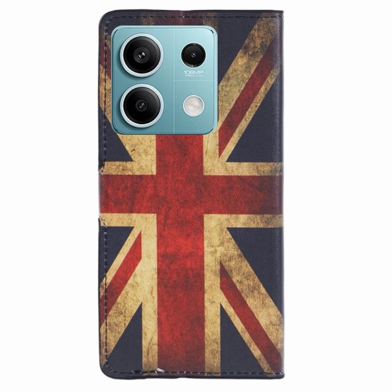 Bőrtok Xiaomi Redmi Note 13 5g Vintage Angol Zászló