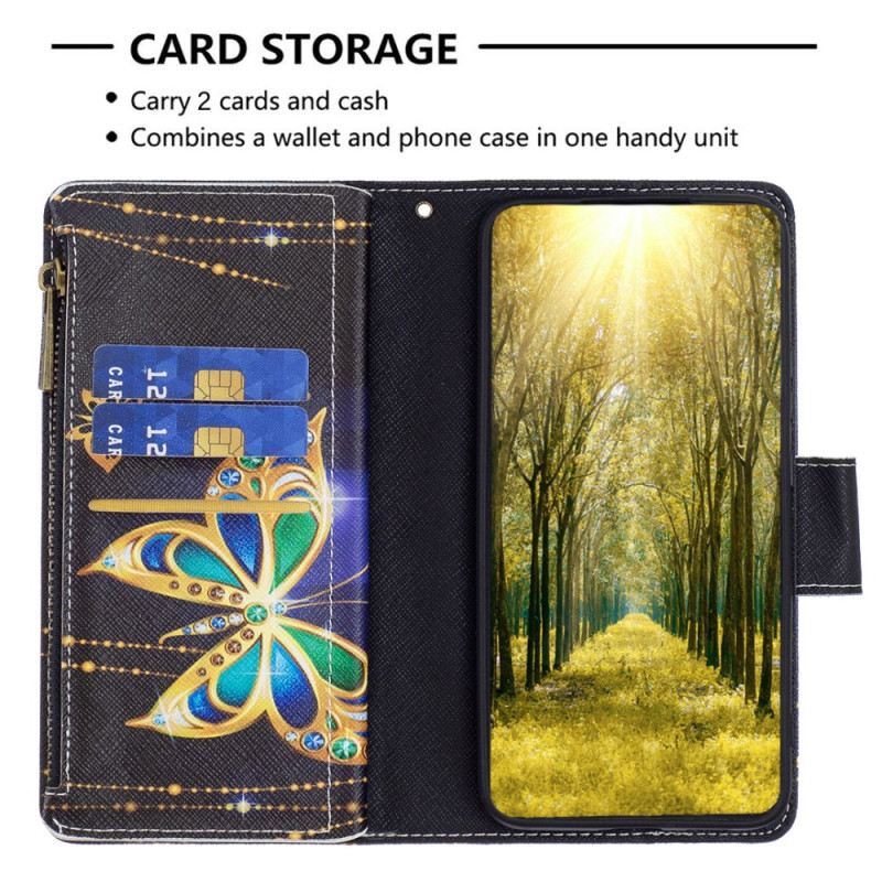 Fliptok Xiaomi Redmi Note 13 5g Strass Butterfly Pénztárca Pánttal