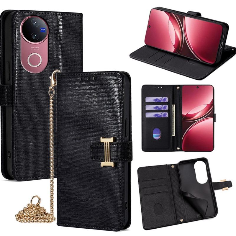 Bőrtok Vivo V50 5g Flitteres Vállpánt