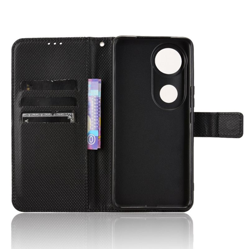 Bőrtok Vivo V50 5g Gyémánt Textúra