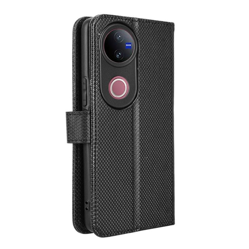 Bőrtok Vivo V50 5g Gyémánt Textúra