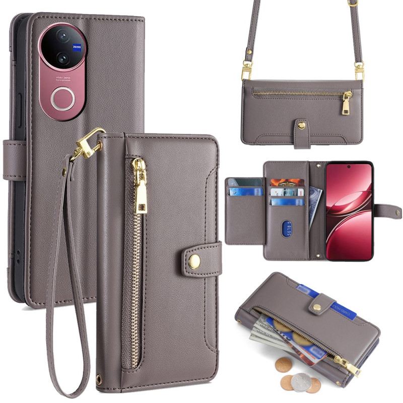 Bőrtok Vivo V50 5g Pántos És Vállpántos Pénztárca