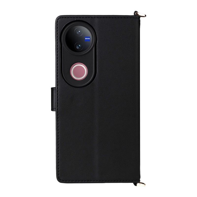 Bőrtok Vivo V50 5g Steppelt Pántokkal