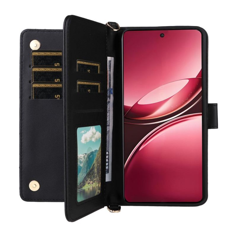 Bőrtok Vivo V50 5g Steppelt Pántokkal