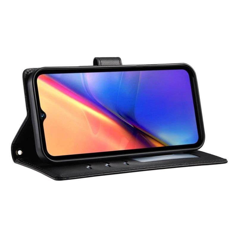 Bőrtok Vivo V50 5g Steppelt Pánttal És Vállpánttal