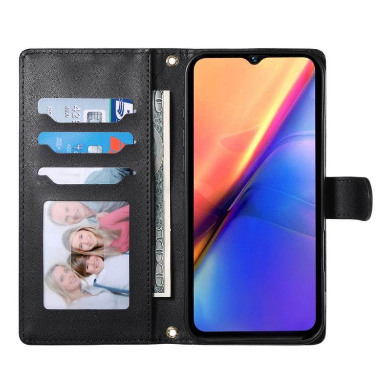 Bőrtok Vivo V50 5g Steppelt Pánttal És Vállpánttal