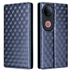 Fliptok Vivo V50 5g Nyomtatott Gyémánt Mintával