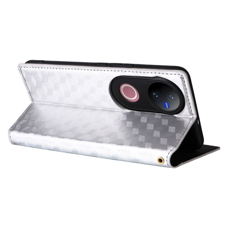 Fliptok Vivo V50 5g Nyomtatott Gyémánt Mintával