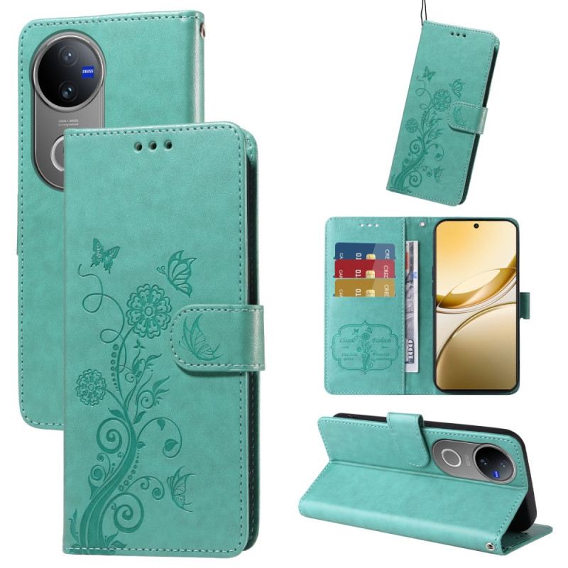 Fliptok Vivo V50 5g Virágmintás Pillangóminta