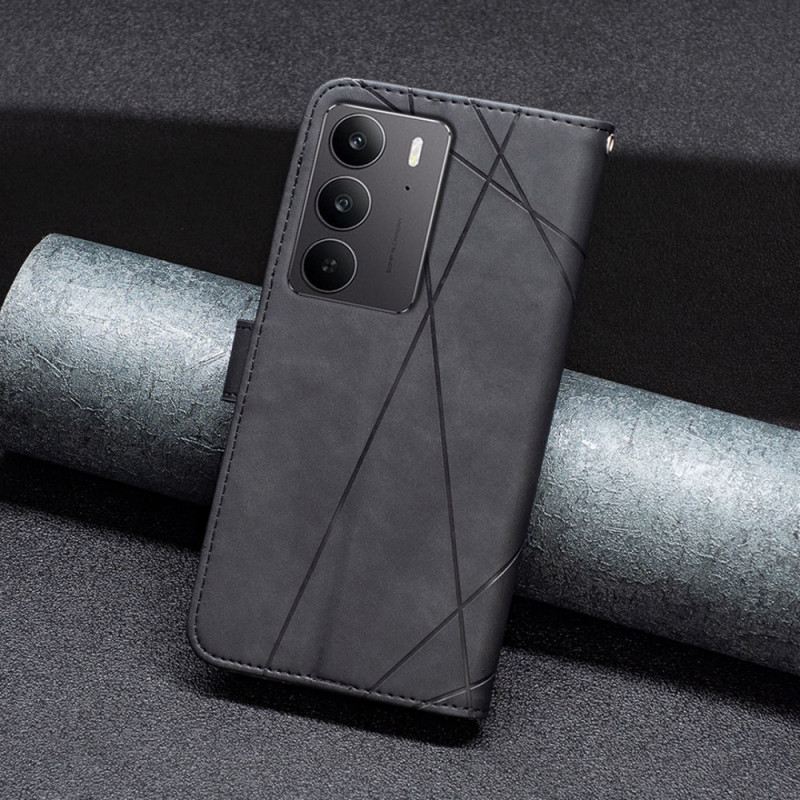 Bőrtok Realme C75 Geometrikus Mintás Binfen Szín