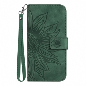 Bőrtok Realme C75 Napraforgó Ujjlenyomat-szíj