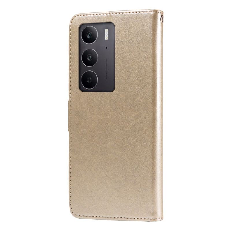 Bőrtok Realme C75 Pillangók És Virágok