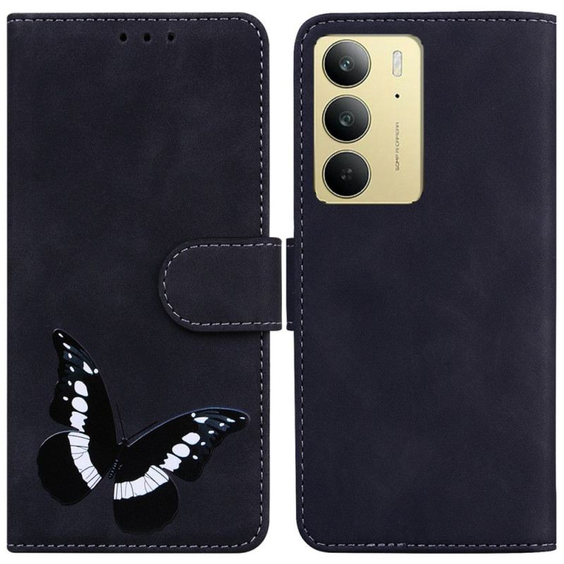 Bőrtok Realme C75 Pillangós Velúrhatású