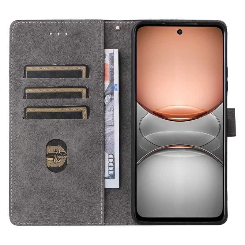 Bőrtok Realme C75 Rfid-védelemmel Ellátott Velúr Hatású