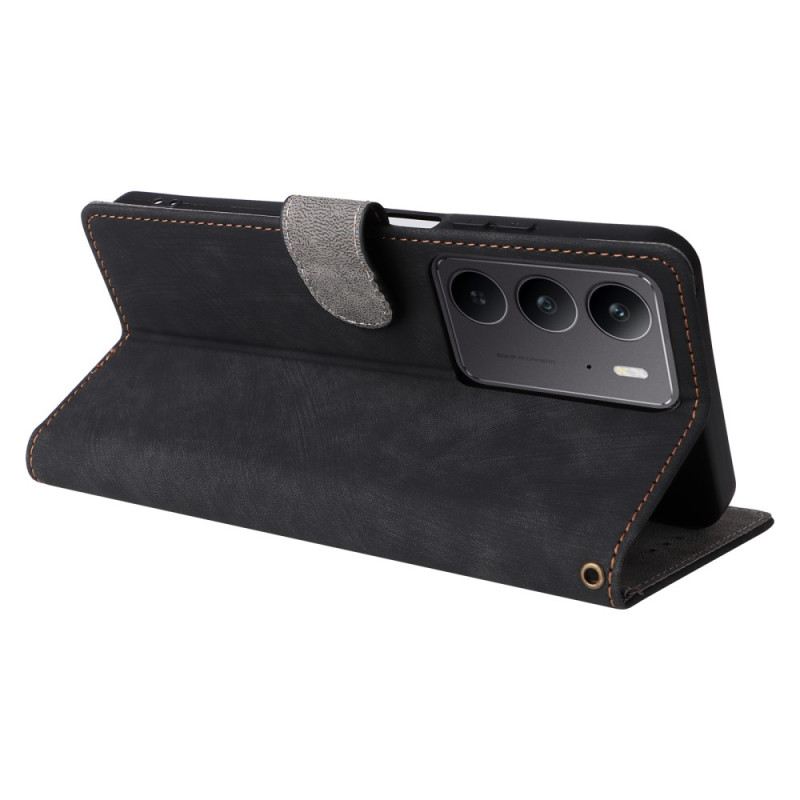 Bőrtok Realme C75 Rfid-védelemmel Ellátott Velúr Hatású