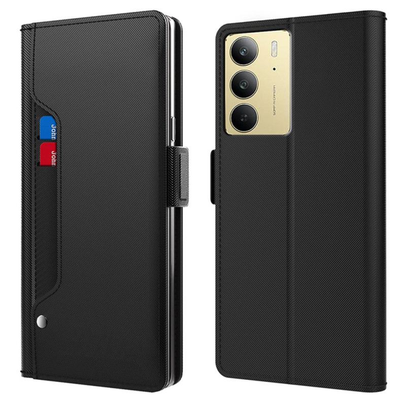 Bőrtok Realme C75 Tükrös És Kivehető Kártyatartóval