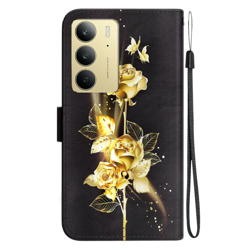 Fliptok Realme C75 Arany És Rózsaszín Pillangók