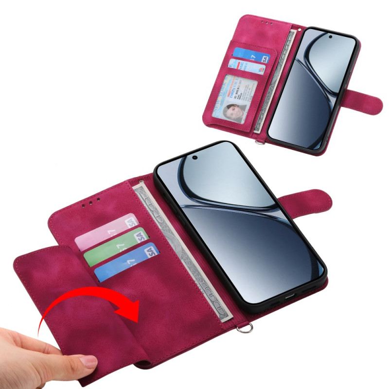 Fliptok Realme C75 Velúr Csipkehatású Pántos És Vállpántos