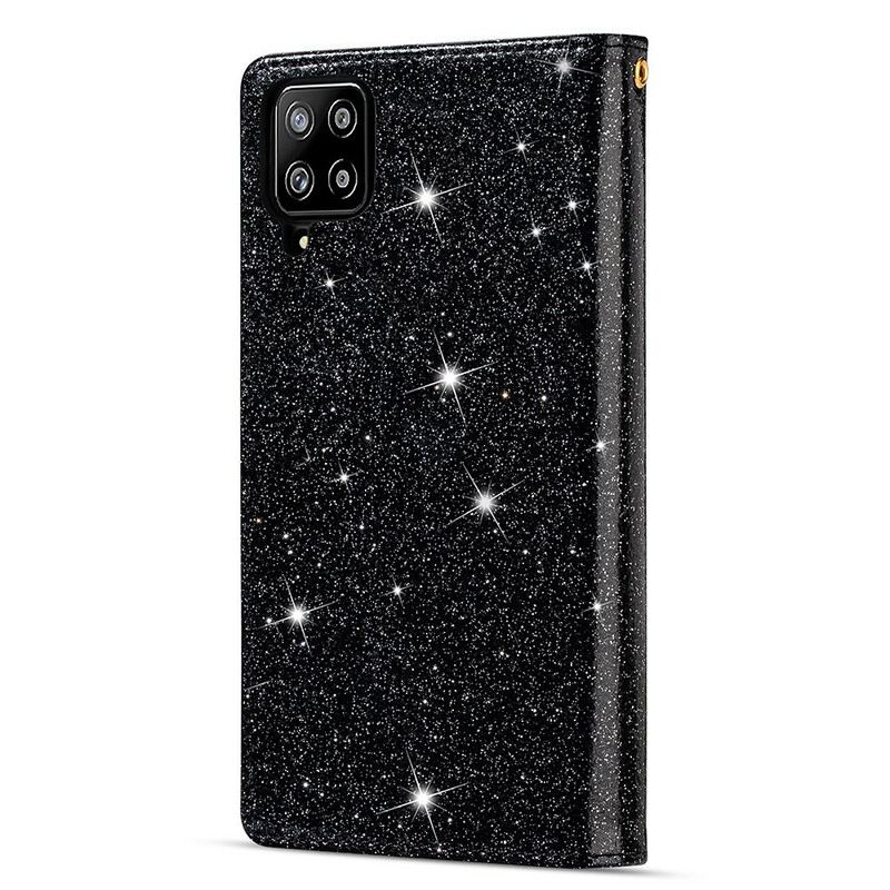 Fliptok / Bőrtok Samsung Galaxy A42 5G Tárcatok Flitteres Cipzáras Pénztárca