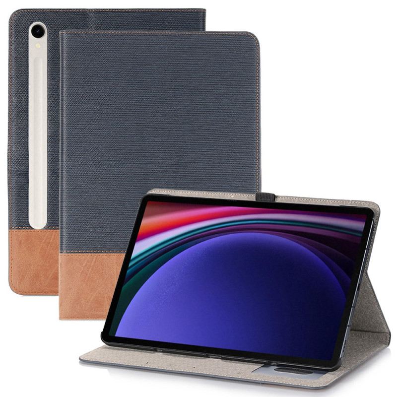Bőrtok Samsung Galaxy Tab S9 Kéttónusú