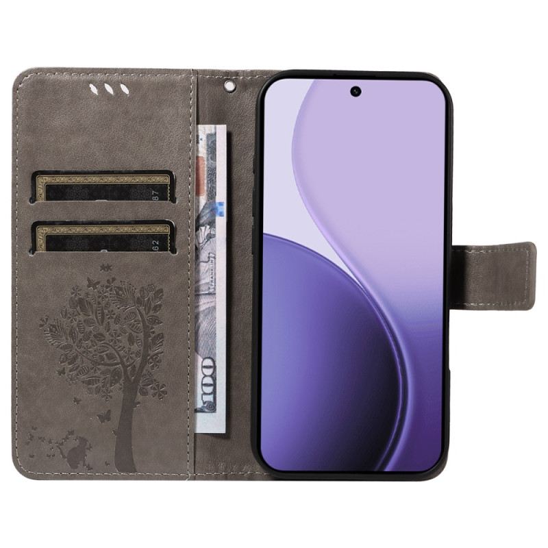 Bőrtok Oppo Reno 14 5g Fa És Macska