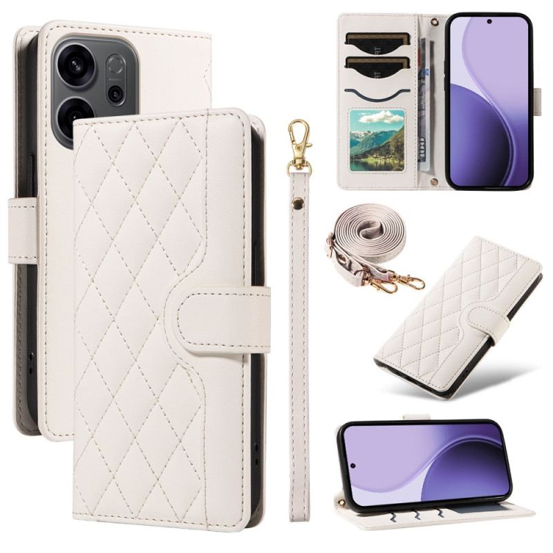 Bőrtok Oppo Reno 14 5g Steppelt Pánttal És Vállpánttal