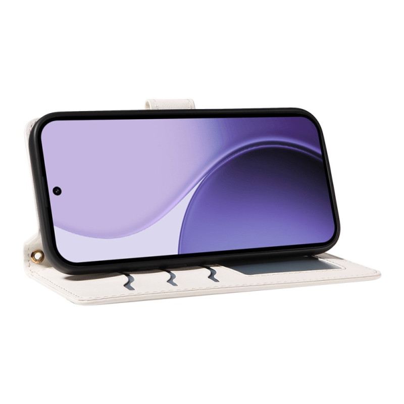 Bőrtok Oppo Reno 14 5g Steppelt Pánttal És Vállpánttal