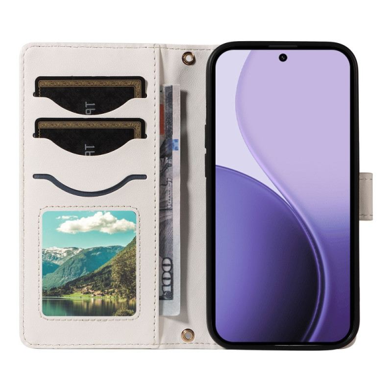 Bőrtok Oppo Reno 14 5g Steppelt Pánttal És Vállpánttal