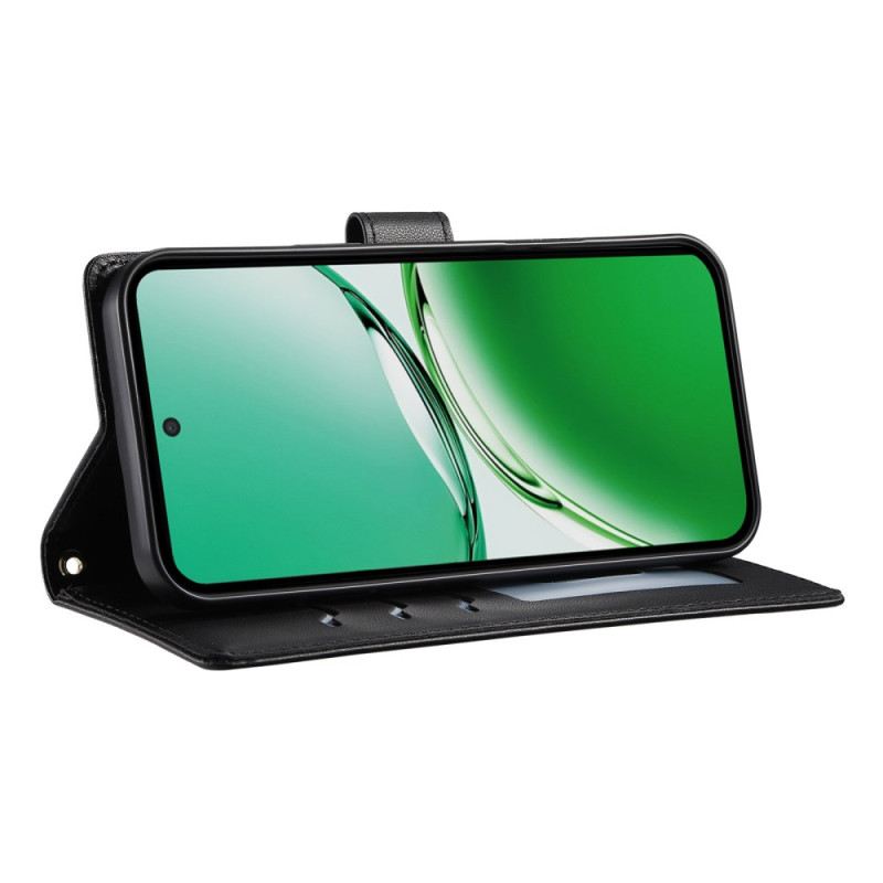 Bőrtok Oppo Reno 14 5g Steppelt Stílus Pánttal És Vállpánttal