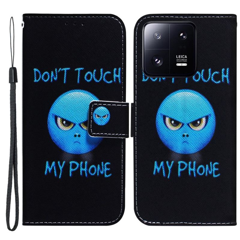 Fliptok / Bőrtok Xiaomi 13 Pro szíjjal Lanyard Emoji Telefon