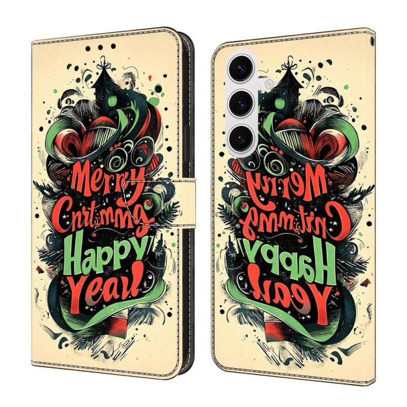 Bőrtok Samsung Galaxy S26 Karácsonyi Graffiti