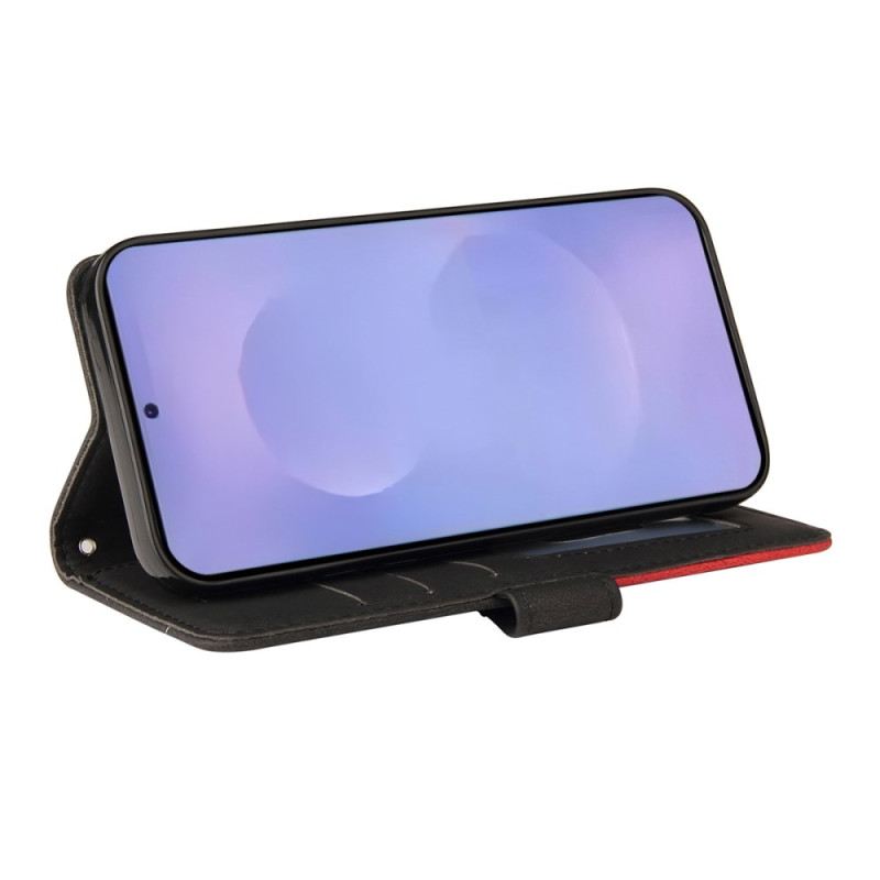 Bőrtok Samsung Galaxy S26 Kétszínű Hullámos