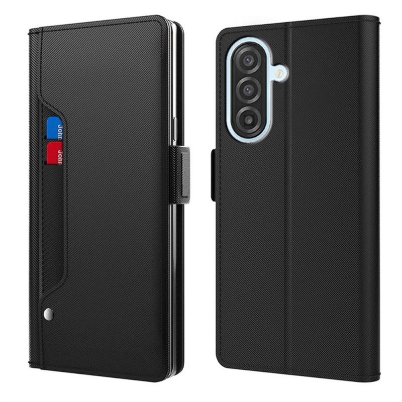 Bőrtok Samsung Galaxy S26 Kivehető Kártyatartó Tükörrel