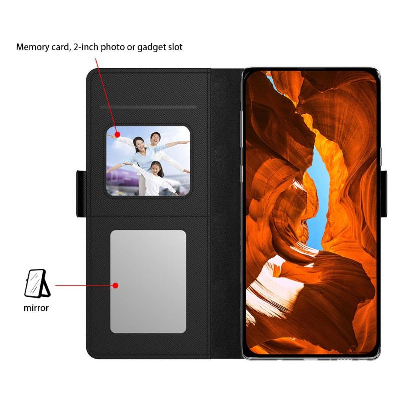 Bőrtok Samsung Galaxy S26 Kivehető Kártyatartó Tükörrel