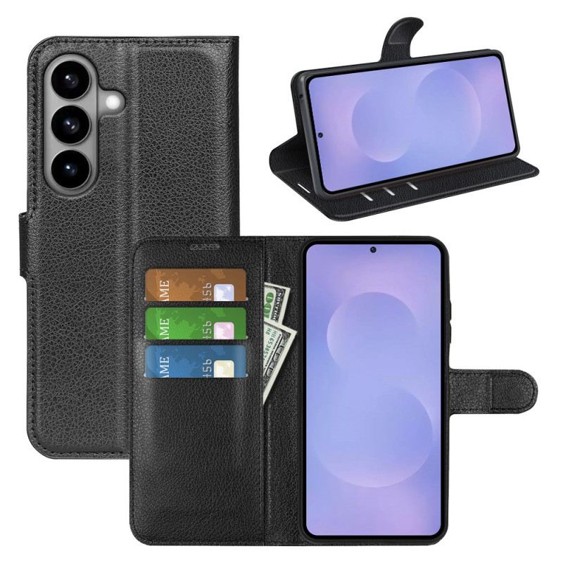 Bőrtok Samsung Galaxy S26 Licsi Műbőr