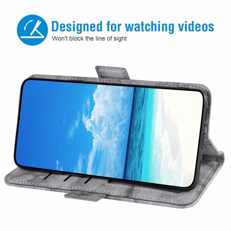 Bőrtok Samsung Galaxy S26 Márványminta És Dupla Csat