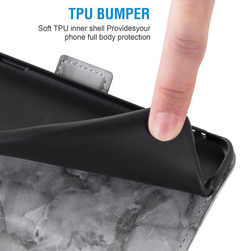 Bőrtok Samsung Galaxy S26 Márványminta És Dupla Csat